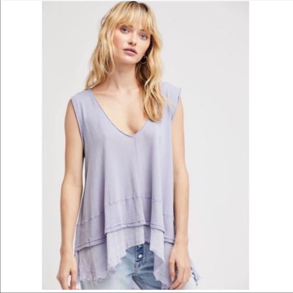 NWT Free People Peachy Tee in Lilac